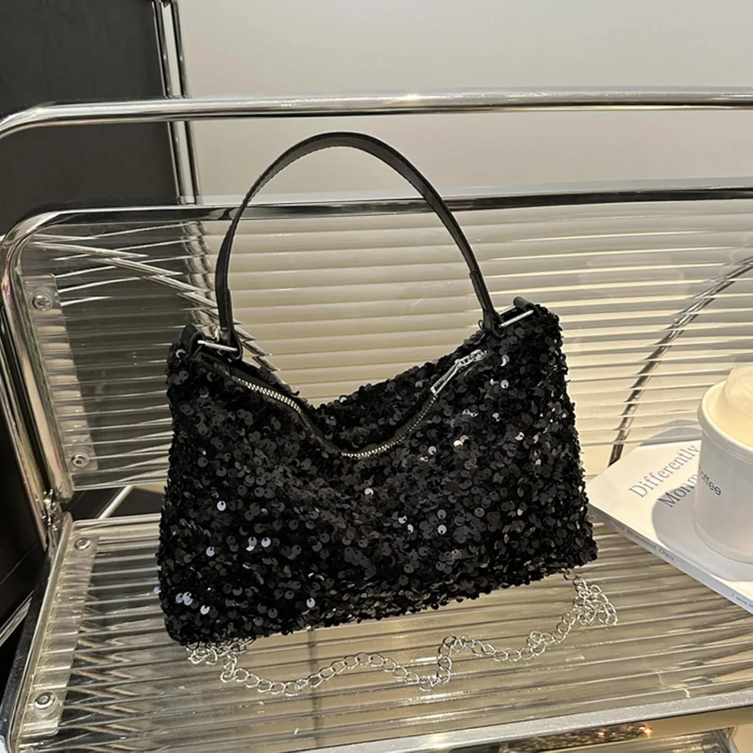 Women's Evening Handbag, Sequin Evening Crossbody Bag, Elegant Clutch Purses for Women Wedding, Prom, Cocktail Party