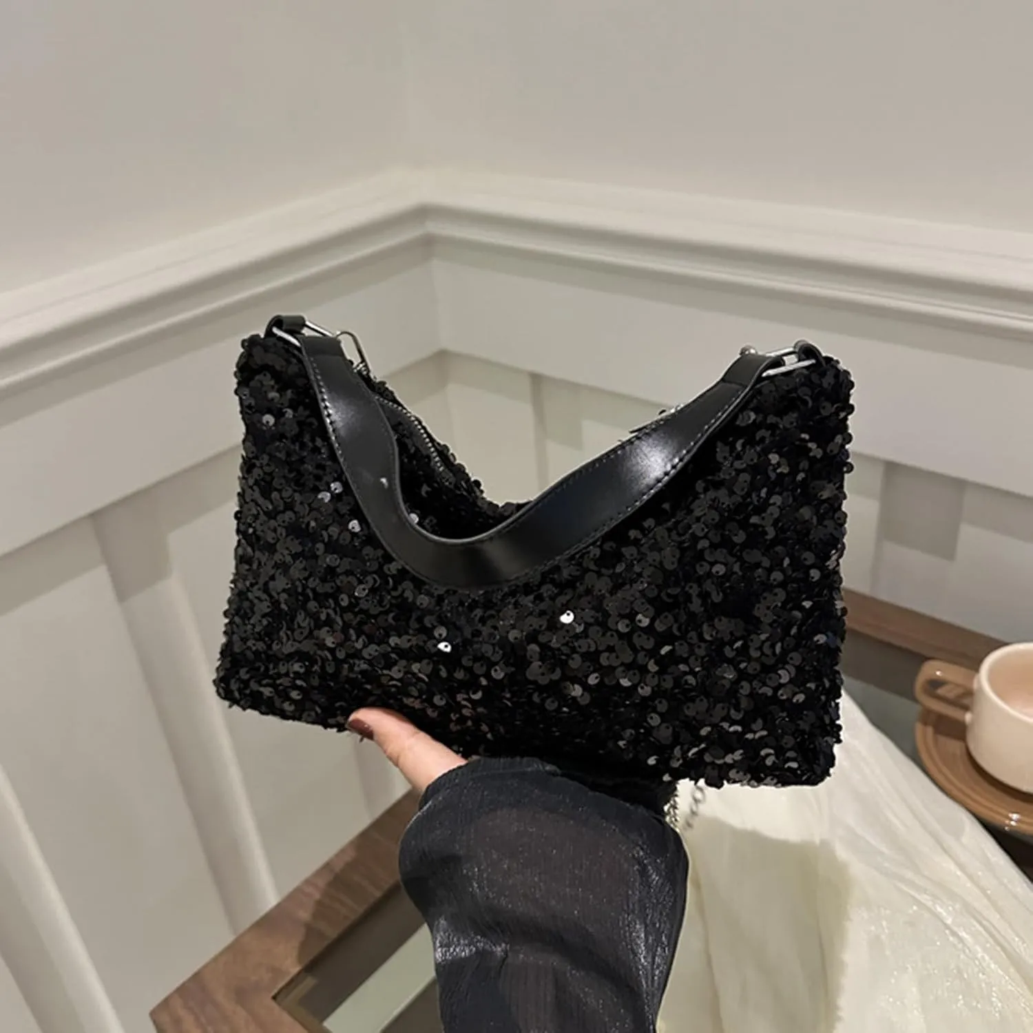 Women's Evening Handbag, Sequin Evening Crossbody Bag, Elegant Clutch Purses for Women Wedding, Prom, Cocktail Party