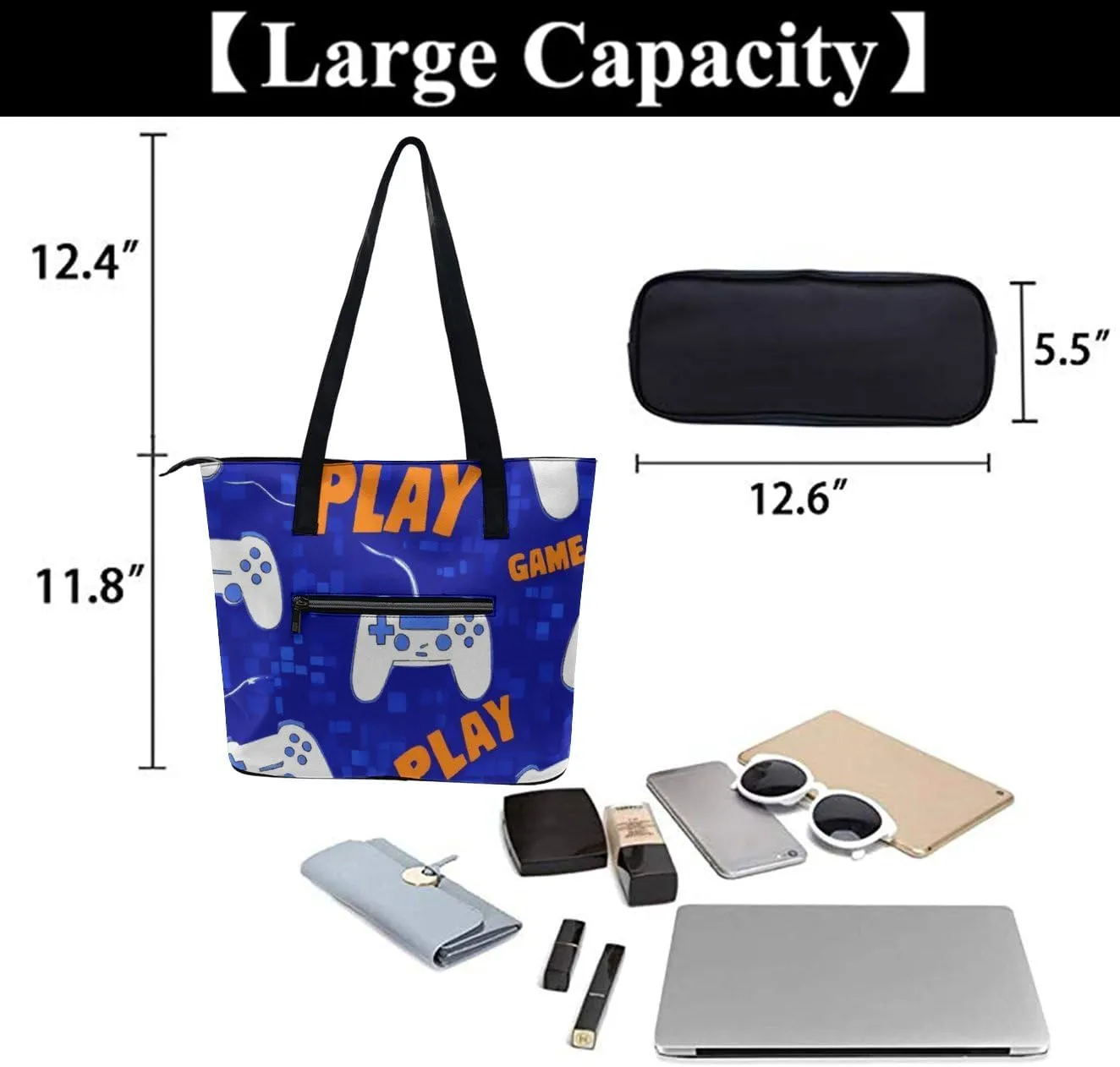 Women's Fashion Tote Bag, Large Capacity Lightweight Handbag, Shopping Bags with Compartment