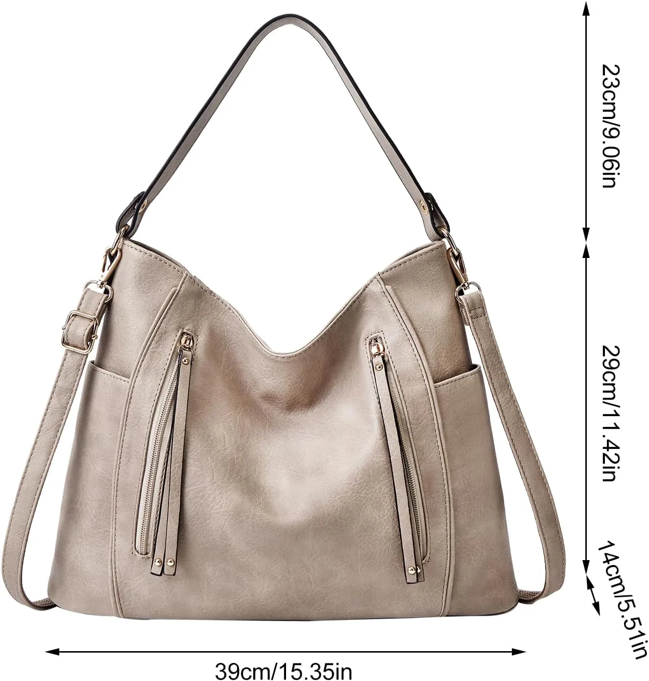 Women's Large Capacity Handbag, Stylish PU Shoulder Messenger Bag, Multi Pockets for Daily Travel