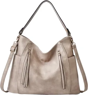Women's Large Capacity Handbag, Stylish PU Shoulder Messenger Bag, Multi Pockets for Daily Travel