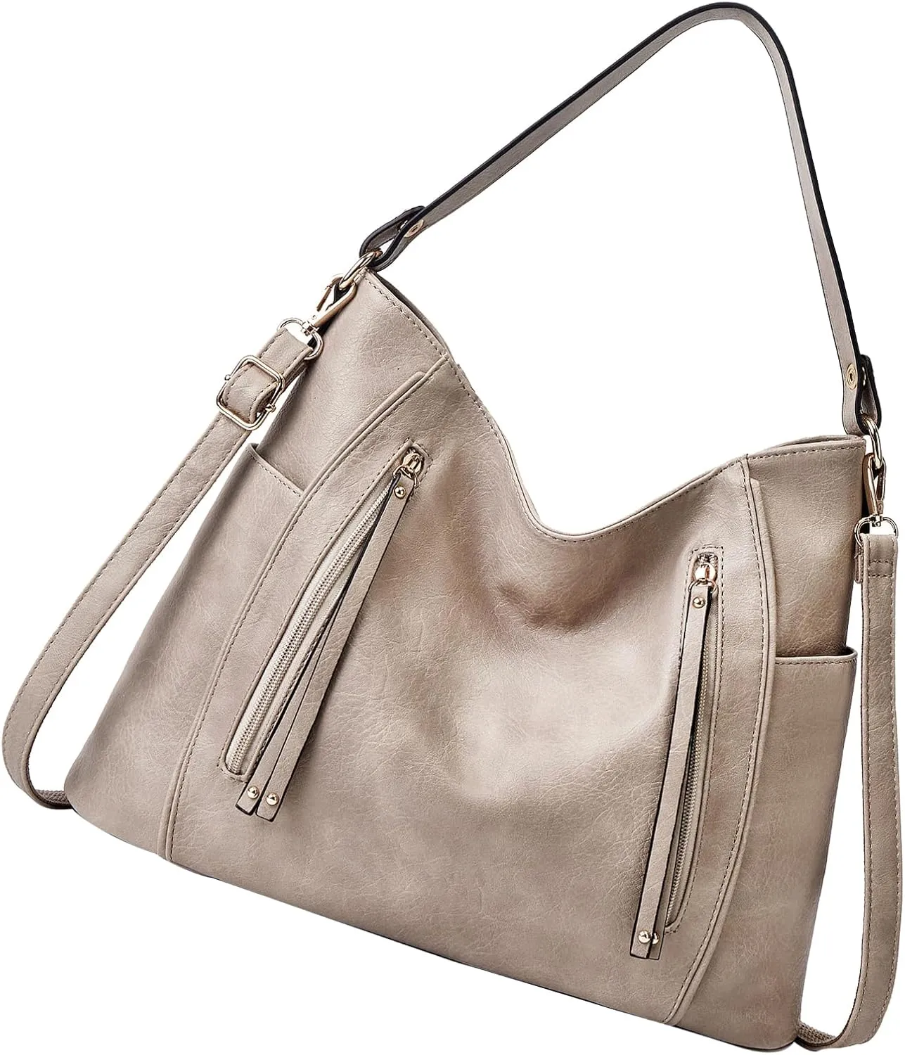 Women's Large Capacity Handbag, Stylish PU Shoulder Messenger Bag, Multi Pockets for Daily Travel