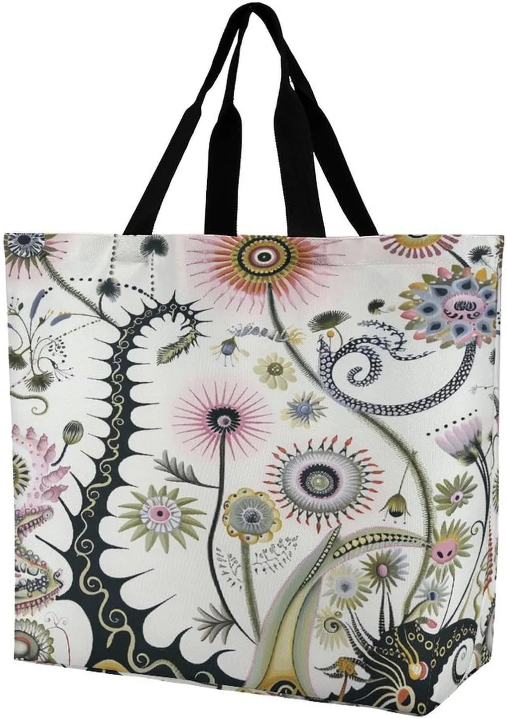 Women's Large-capacity Shoulder Shopping Bag Reusable Foldable Shopping Bags A Plant with Tentacles Beach Bag