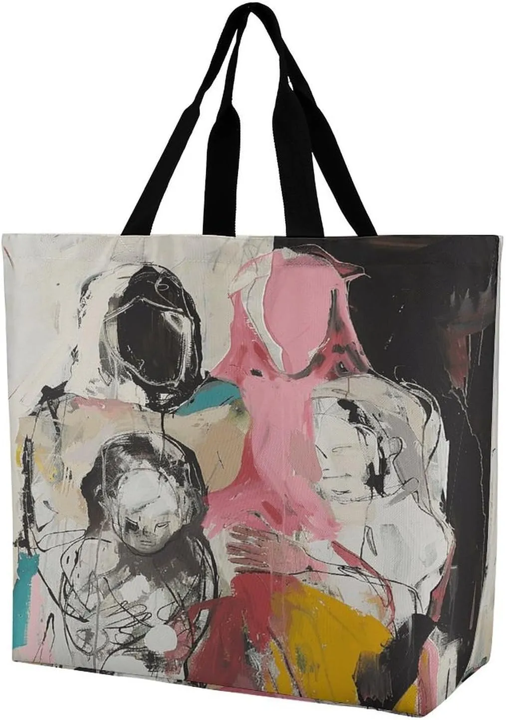 Women's Large-capacity Shoulder Shopping Bag Reusable Foldable Shopping Bags An Abstract Painting Beach Bag