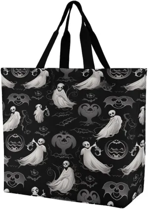 Women's Large-capacity Shoulder Shopping Bag Reusable Foldable Shopping Bags Halloween Goth Beach Bag