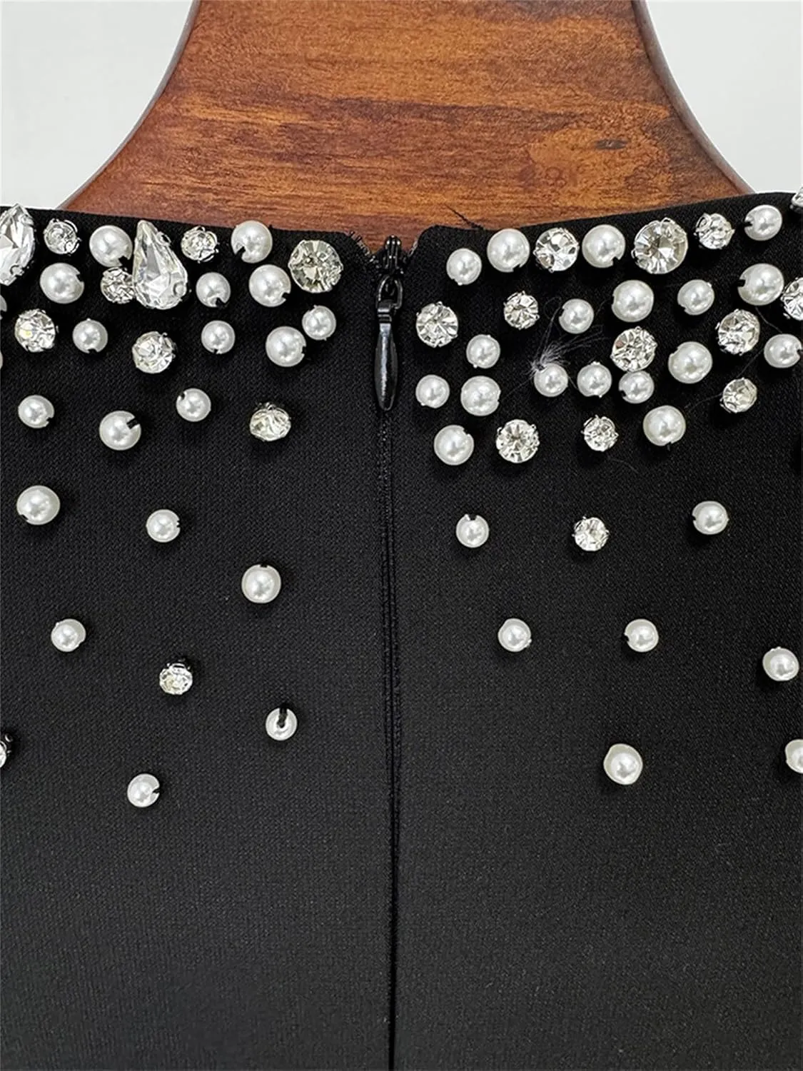 Women's Maxi Long Formal Prom Dress Diamonds Beaded Chains Cape Sleeve Luxury Evening Party Dresses