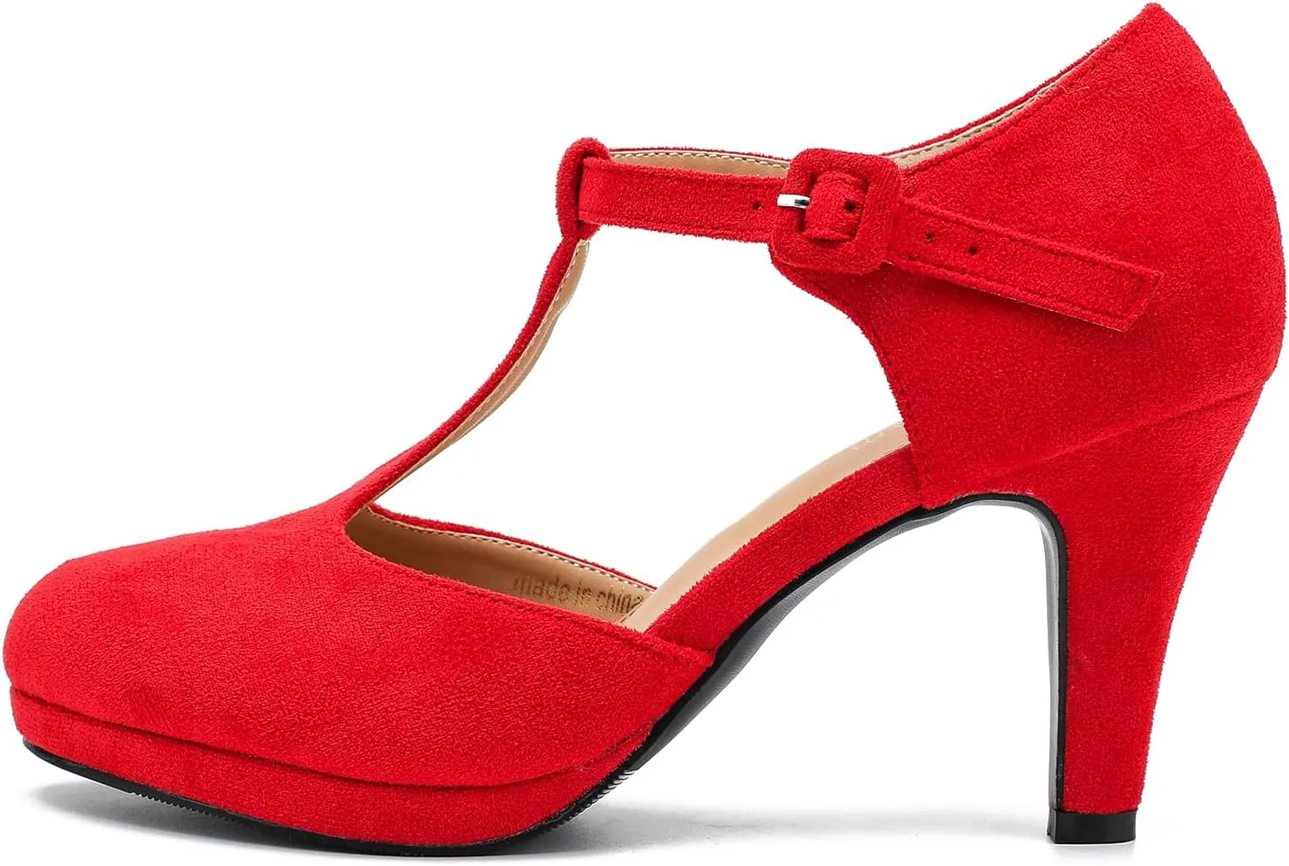Women's Pumps Close Toe Kitten Heels Retro T Strap Mary Jane Comfortable Office Work Dress Shoes