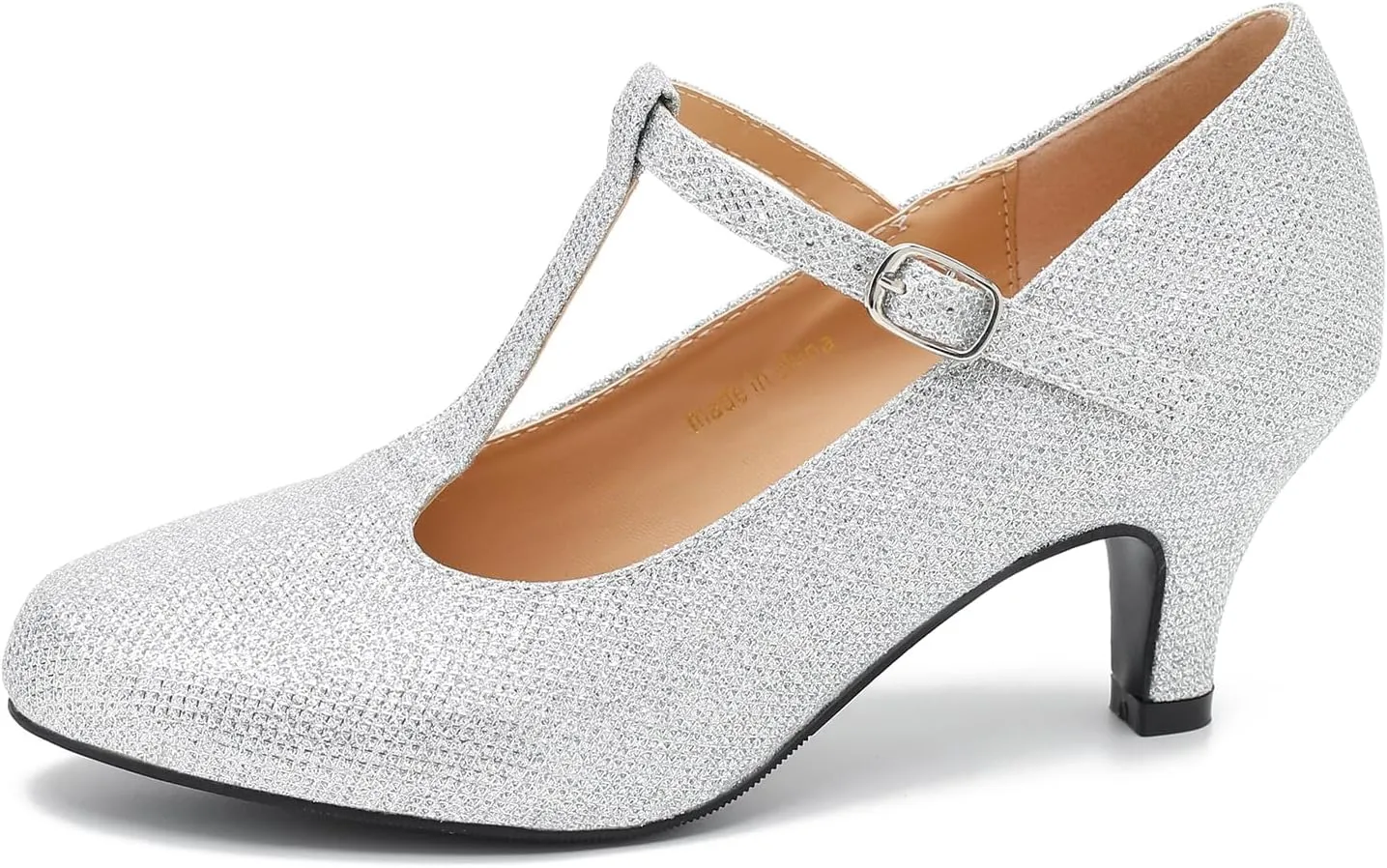 Women's Pumps Low Kitten Heels Mary Jane Retro T-Strap Comfortable Office Work Dress Shoes