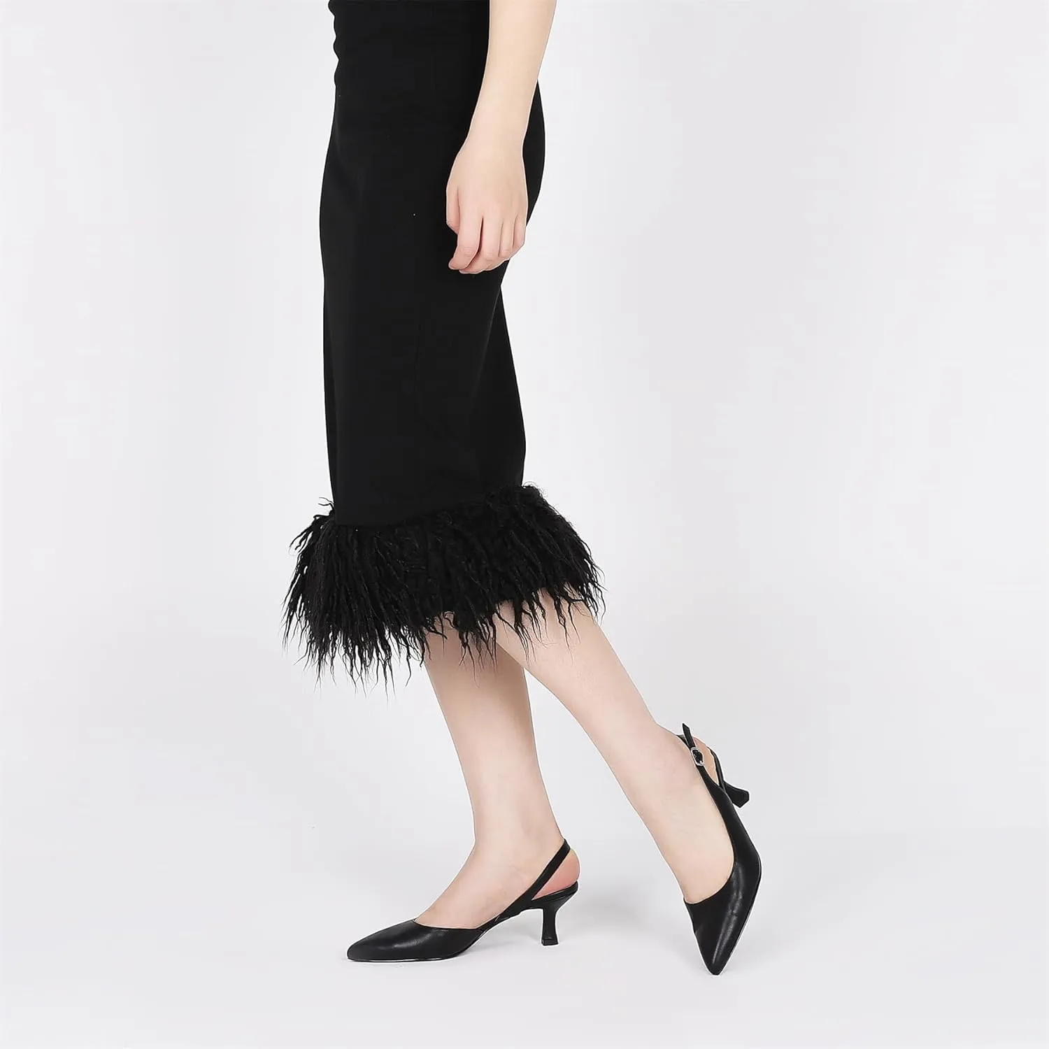 Women's Pumps, Slingback Kitten Heels Pointed Toe Suitable Wedding Party Match Dress Sexy Evening Shoes Heels
