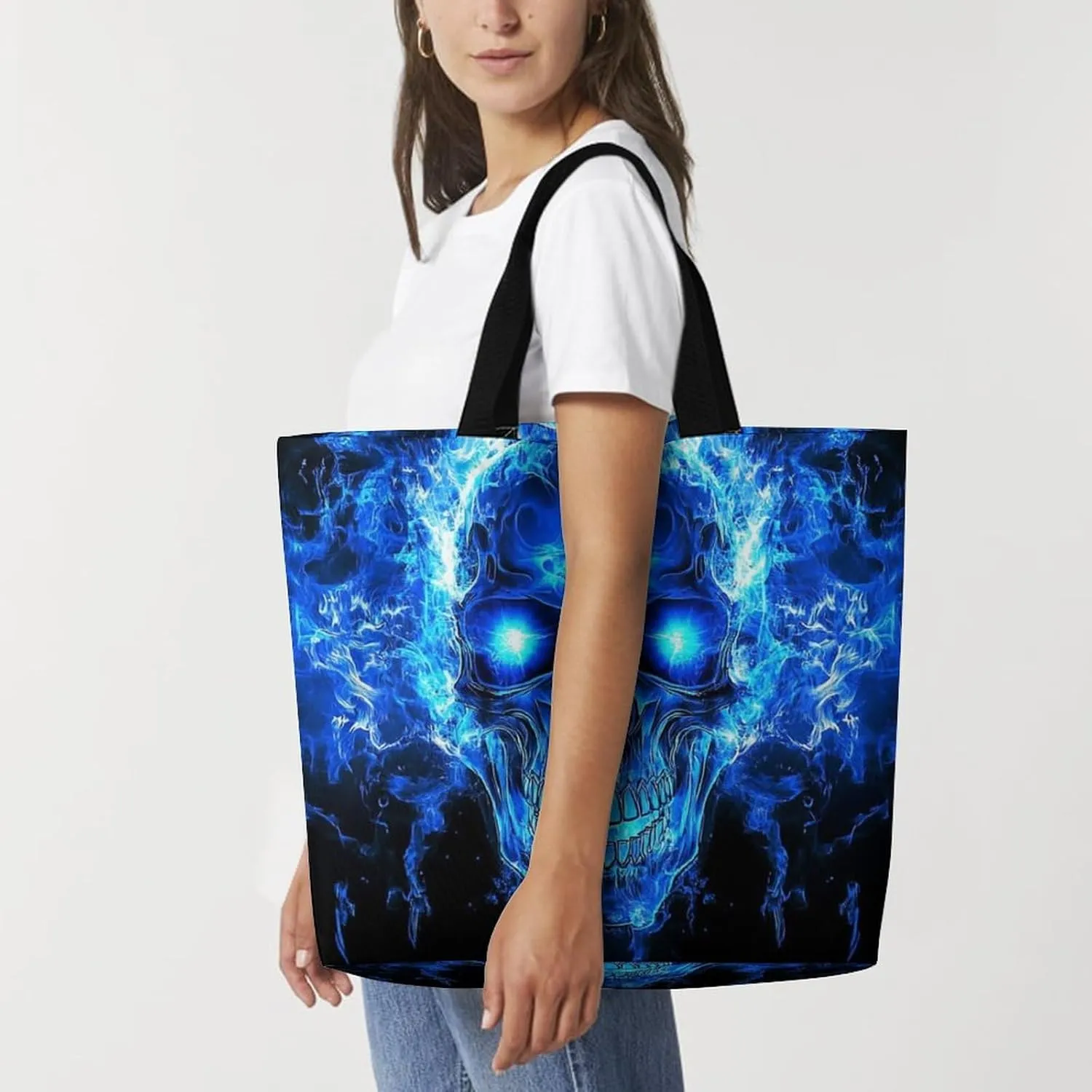 Women's Reusable Grocery Shopping Bag, Portable Shoulder Bag Casual Large Tote Bags