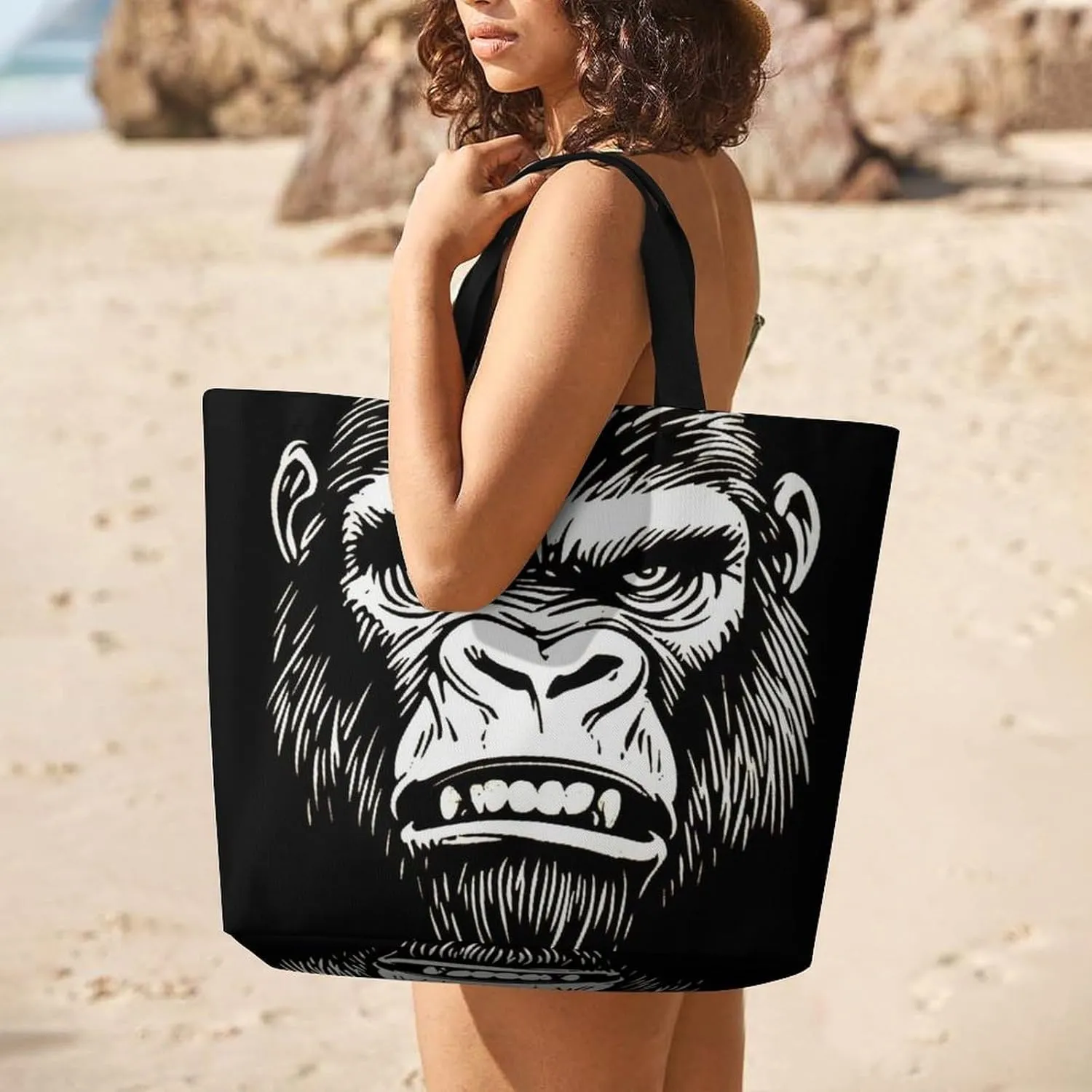 Women's Reusable Grocery Shopping Bag, Portable Shoulder Bag Casual Large Tote Bags