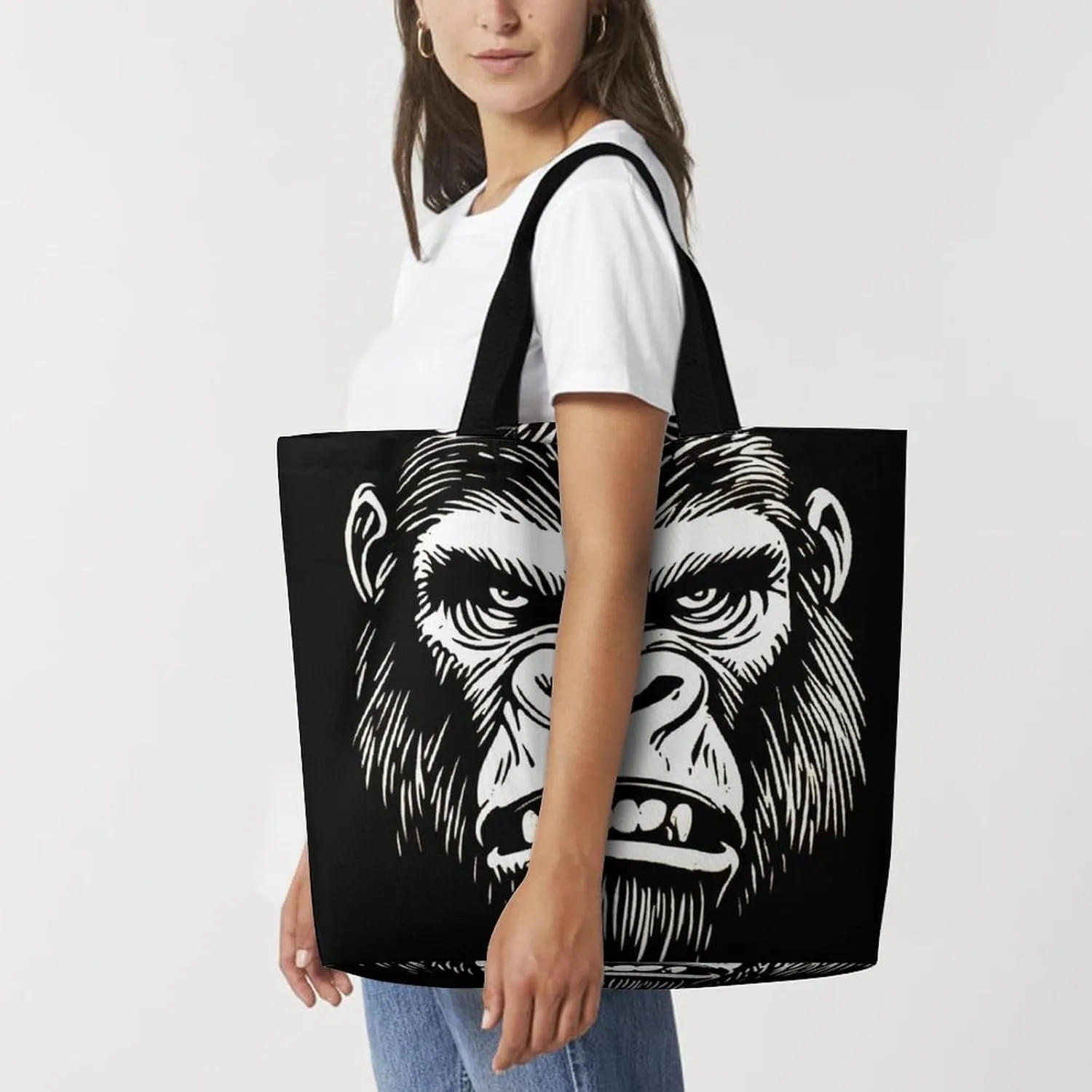 Women's Reusable Grocery Shopping Bag, Portable Shoulder Bag Casual Large Tote Bags