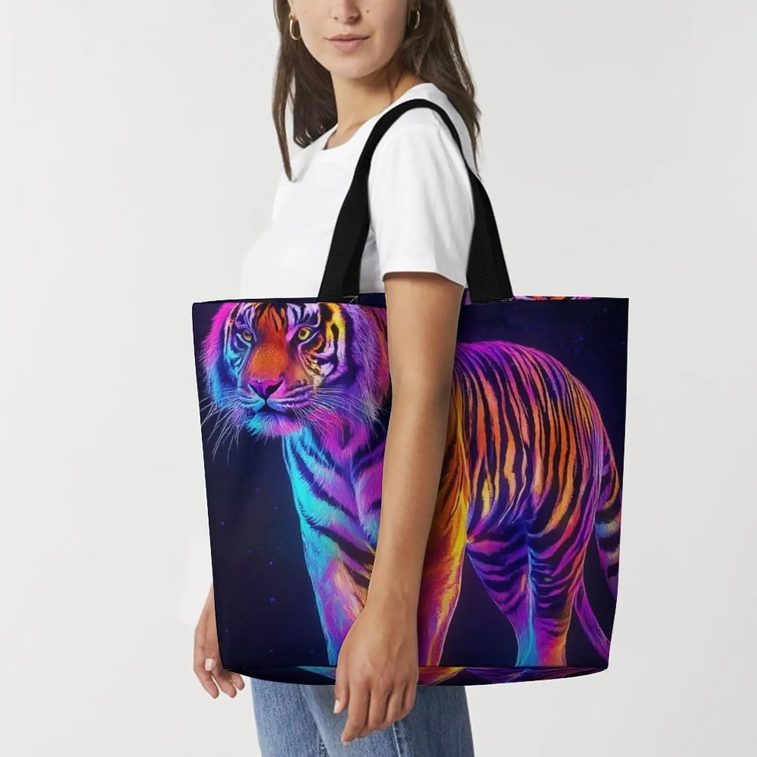 Women's Reusable Tote Bag, Portable Shoulder Handbags Large Capacity Casual Shopping Bags