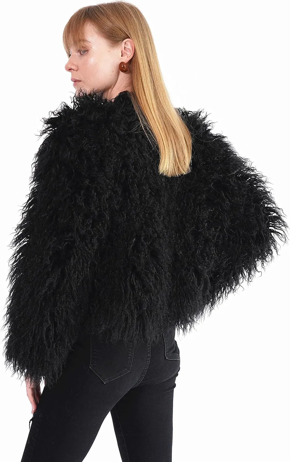 Women's Shaggy Faux Fur Outwear Coat Jacket Long Sleeve Warm Winter