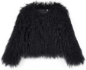 Women's Shaggy Faux Fur Outwear Coat Jacket Long Sleeve Warm Winter