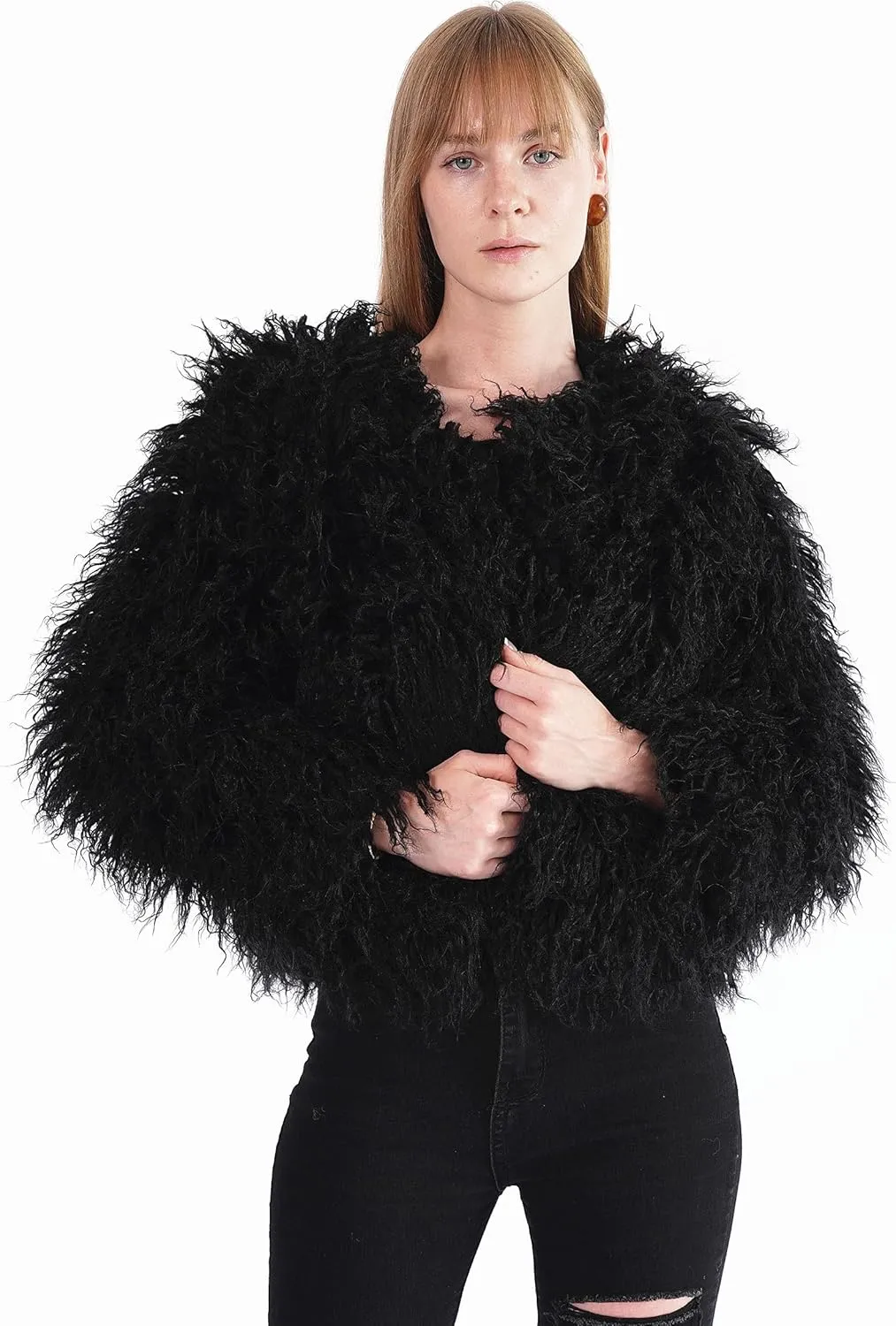Women's Shaggy Faux Fur Outwear Coat Jacket Long Sleeve Warm Winter