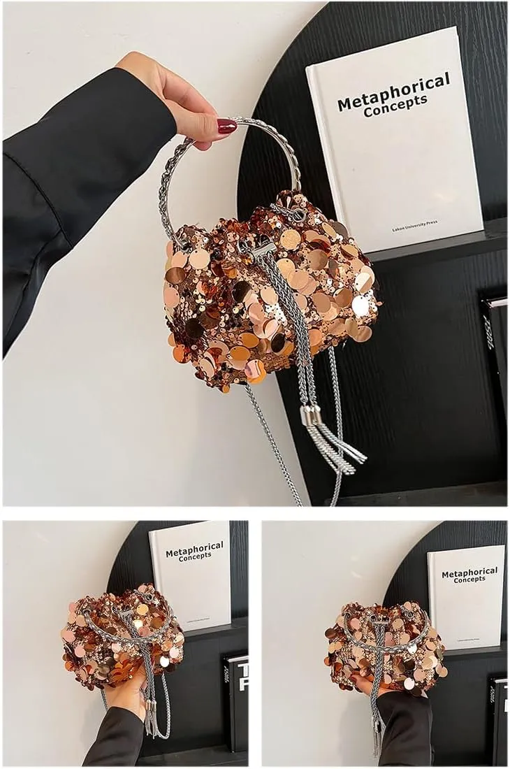 Womens Shoulder Bag Sequin Purse Sparkle Purse Crystal Clutch Evening Bag Mob Wife Aesthetic