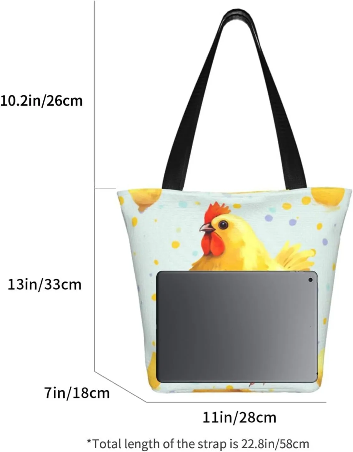 Women's Shoulder Bag with Ying Yang Diagram Printed Handbag Tote Bag Shopping Bags