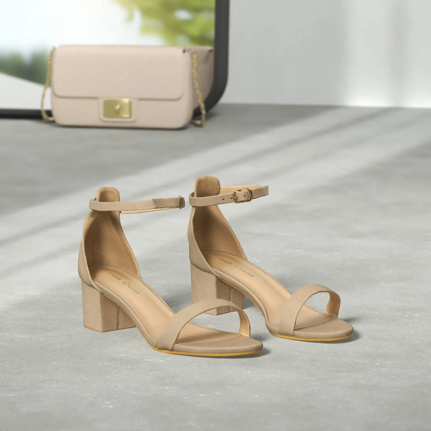 Women's Strappy Chunky Block Low Heeled Sandals 2 Inch Open Toe Ankle Strap High Heel Dress Sandals Daily Work Party Shoes