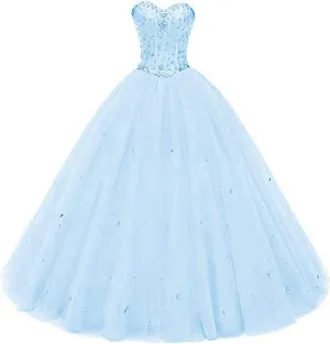 Women's Sweetheart Ball Gown Tulle Quinceanera Dresses Prom Dress