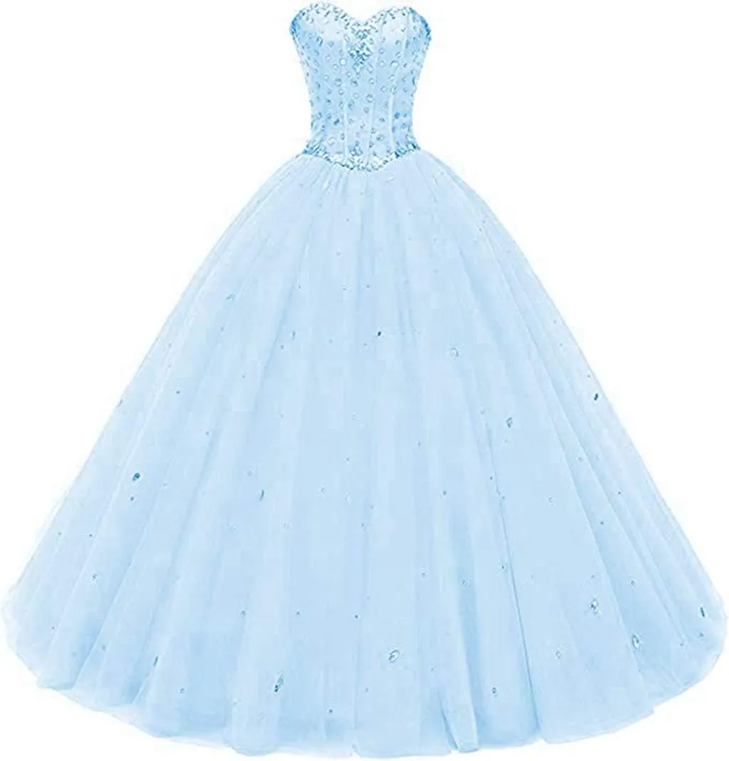 Women's Sweetheart Ball Gown Tulle Quinceanera Dresses Prom Dress