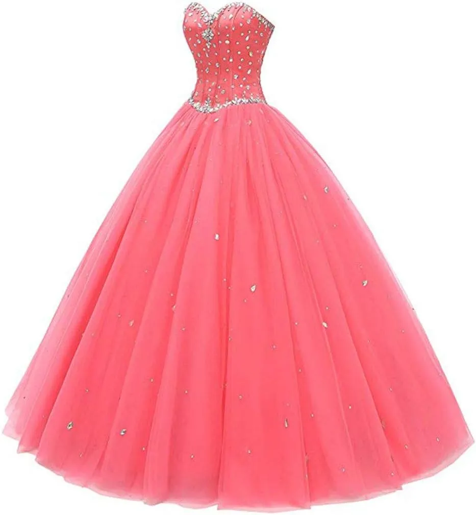 Women's Sweetheart Ball Gown Tulle Quinceanera Dresses Prom Dress