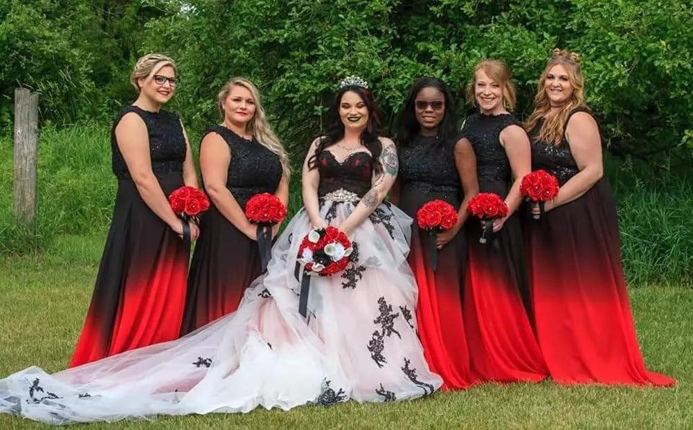 Women's Top Gradient Evening Prom A Line Gowns