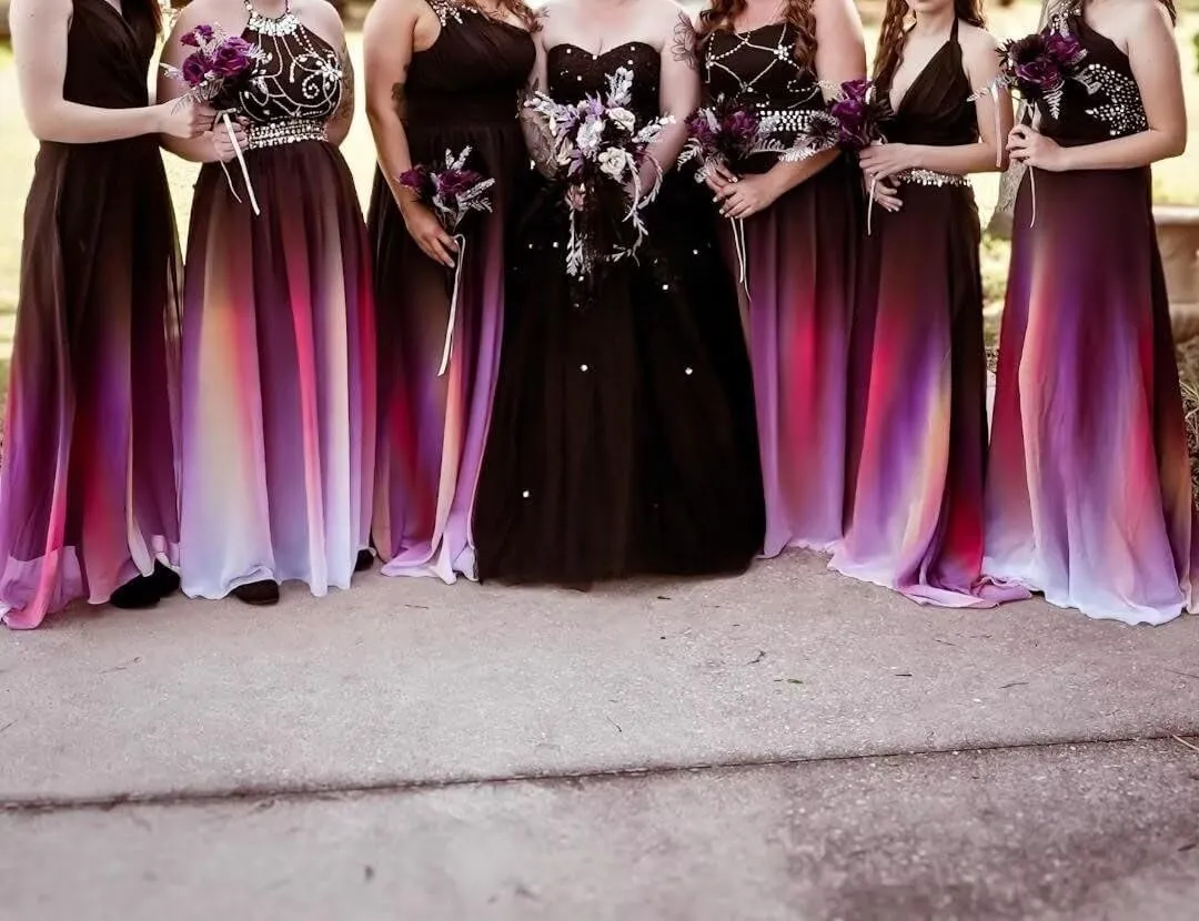 Women's Top Gradient Evening Prom A Line Gowns