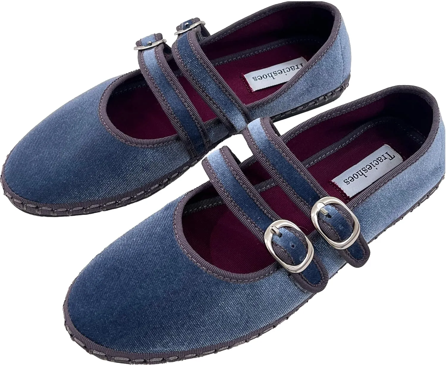 Women's Velvet Mary Jane Ballet Flats Round Toe Comfortable Dress Shoes Elegant Pink Velvet Flats