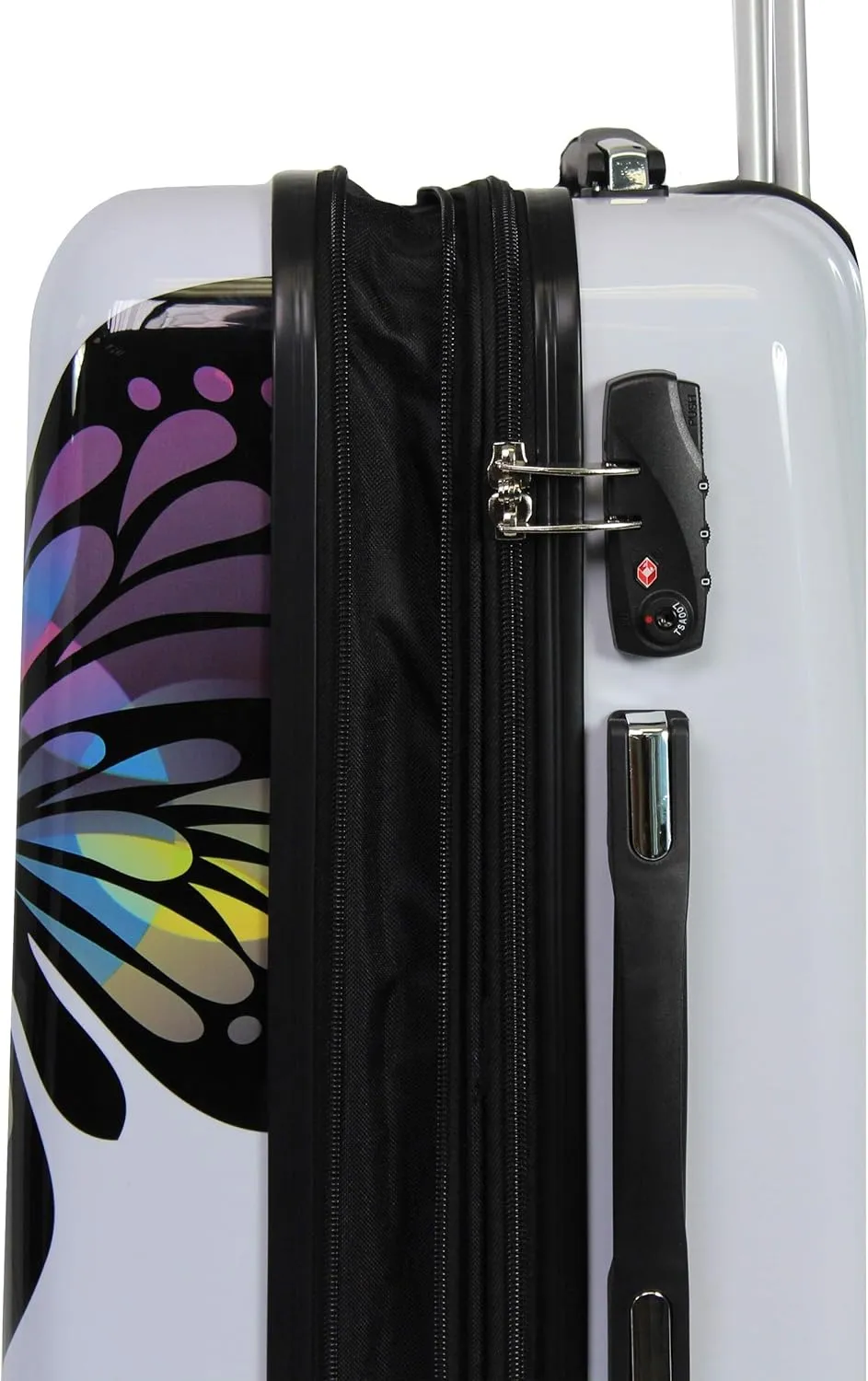 World Traveler Butterfly Polycarbonate Hardside Expandable Spinner Luggage, 3-Piece Set