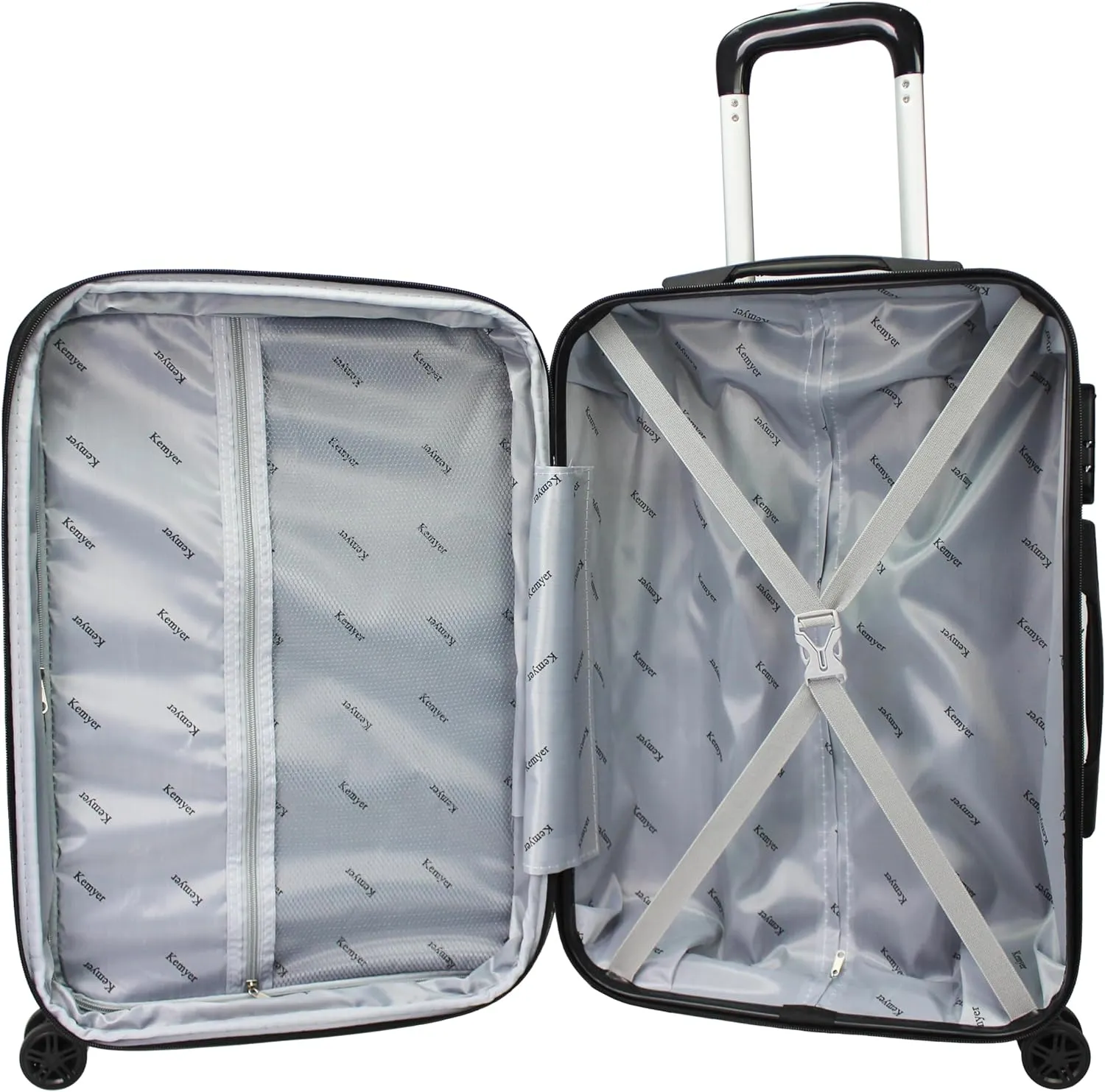 World Traveler Kemyer Quest Hardside Lightweight Expandable Spinner Suitcase Luggage, Sapphire Blue, 20-inch