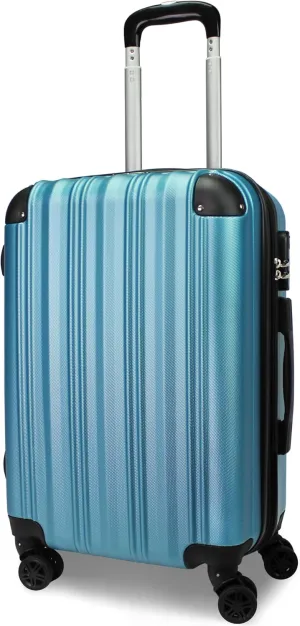 World Traveler Kemyer Quest Hardside Lightweight Expandable Spinner Suitcase Luggage, Sapphire Blue, 20-inch