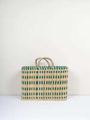 Woven Reed Basket, Green