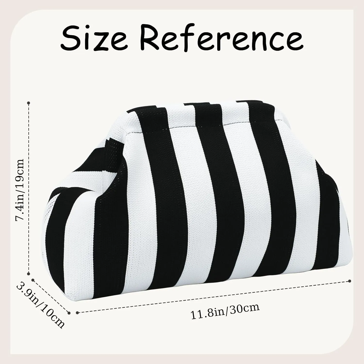 WOZEAH Summer Clutch Purses for Women Casual Crochet Dumpling Bag Colorblock Striped Cloud Clutch Handbags