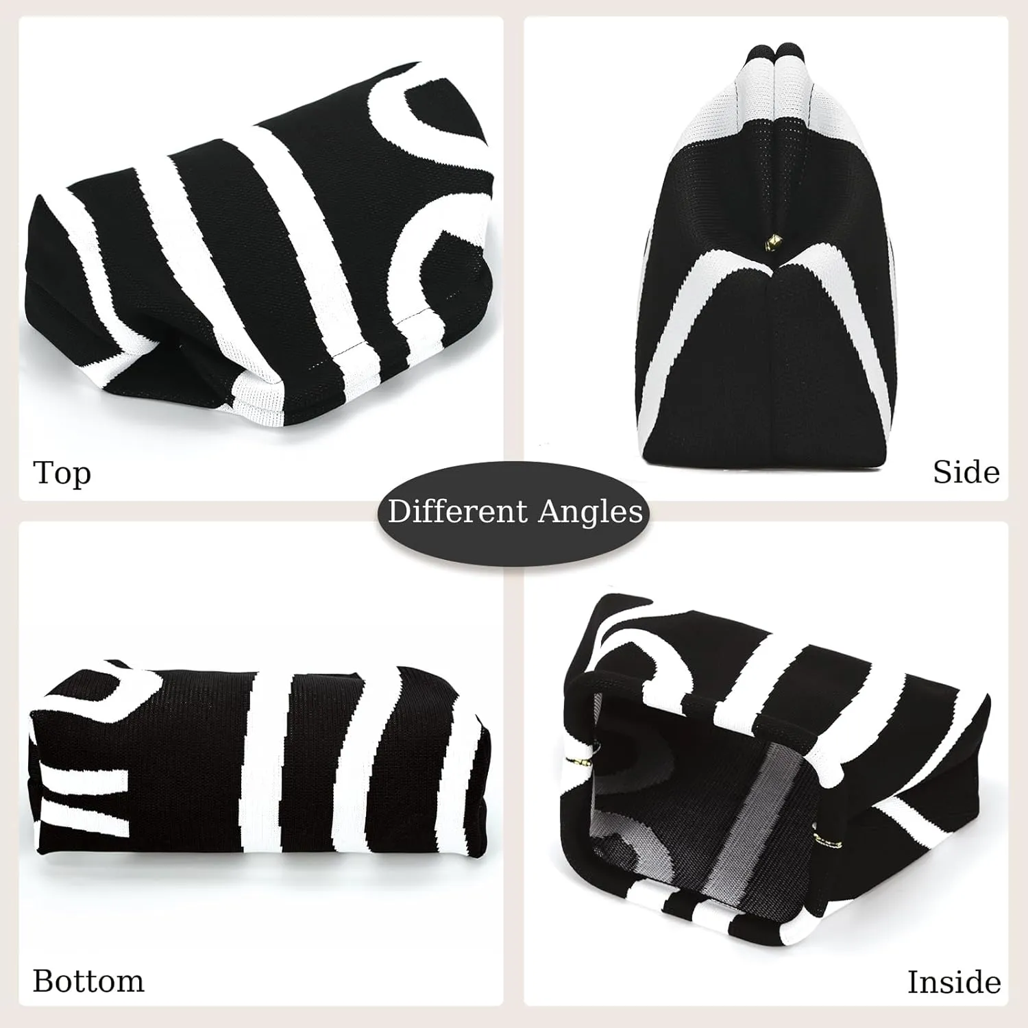 WOZEAH Summer Clutch Purses for Women Casual Crochet Dumpling Bag Colorblock Striped Cloud Clutch Handbags