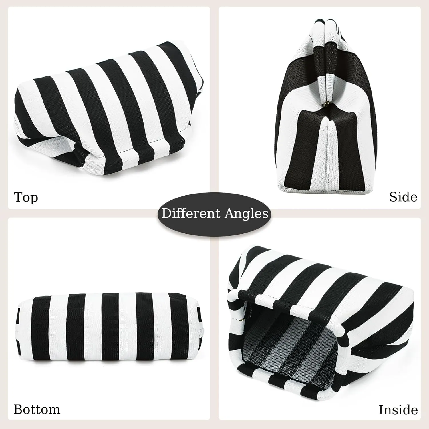WOZEAH Summer Clutch Purses for Women Casual Crochet Dumpling Bag Colorblock Striped Cloud Clutch Handbags