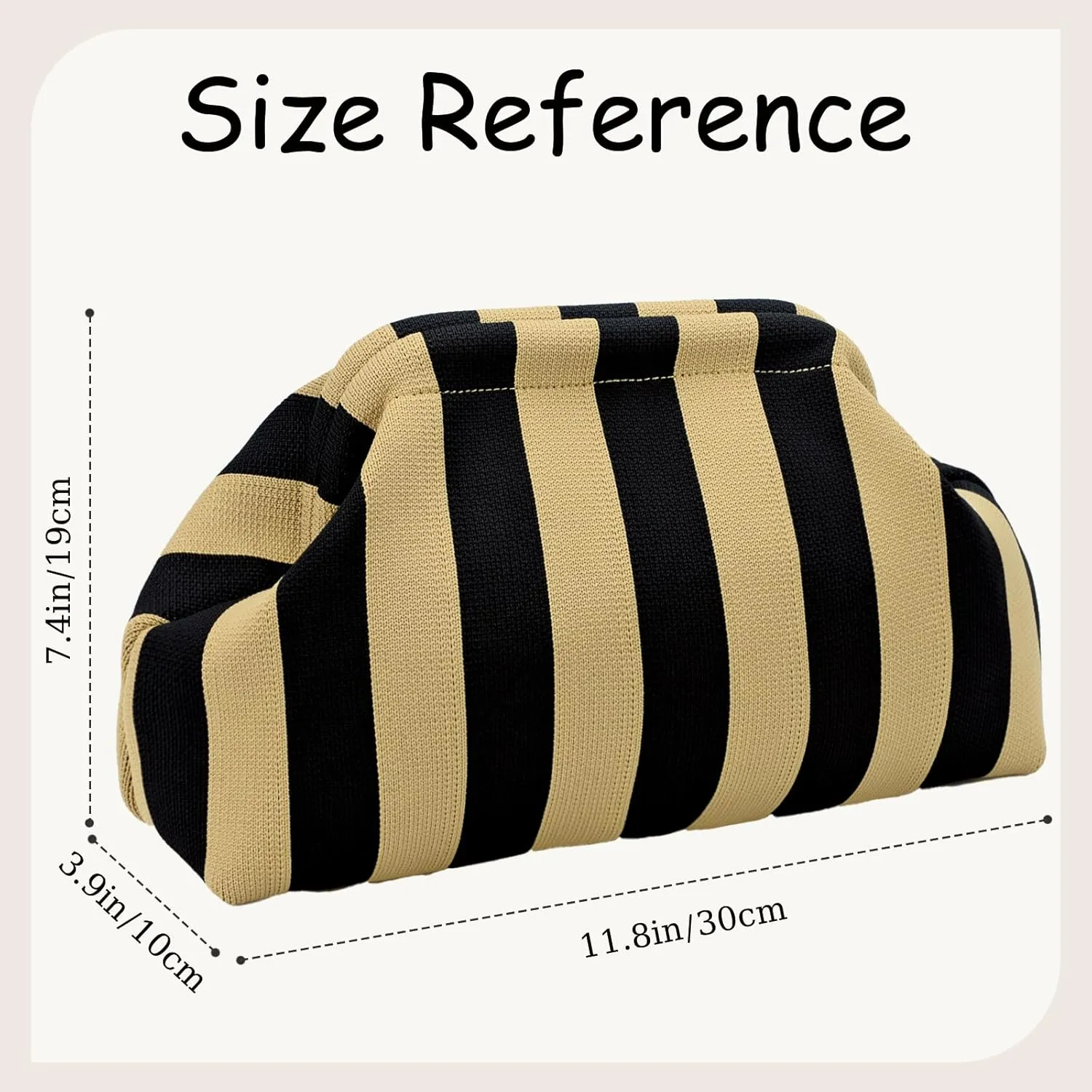 WOZEAH Summer Clutch Purses for Women Casual Crochet Dumpling Bag Colorblock Striped Cloud Clutch Handbags
