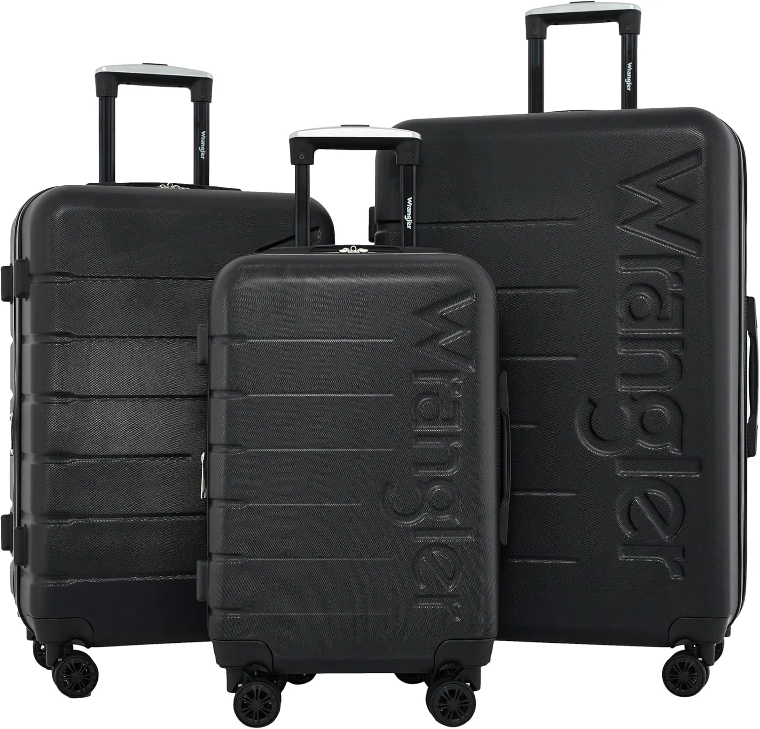 Wrangler Maverick 3 Piece Luggage Set, Black