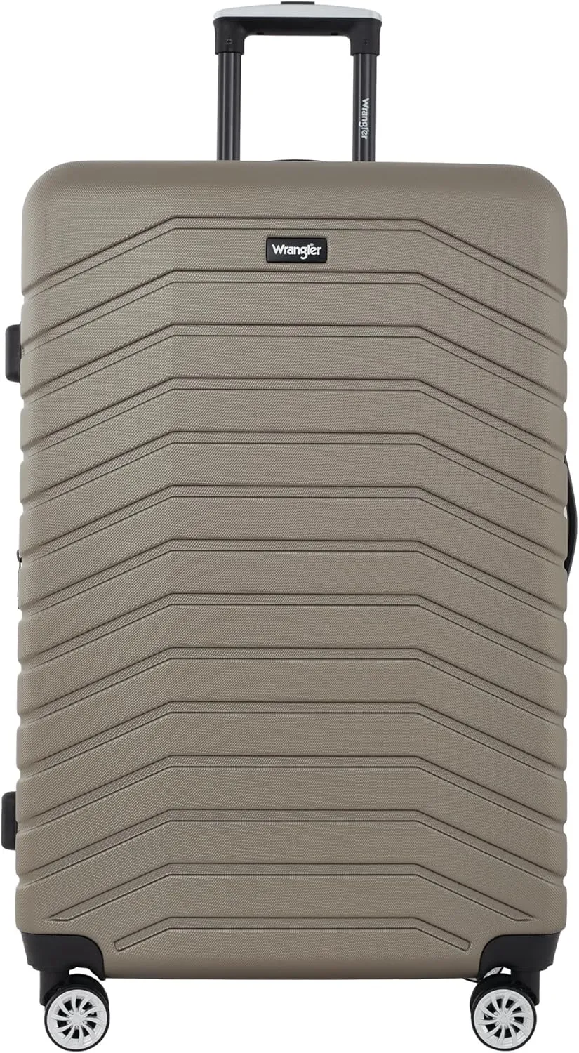 Wrangler Tahoe 3 Piece Spinner Luggage Set, Desert Taupe, 18.5 x 12 x 31.5 inches