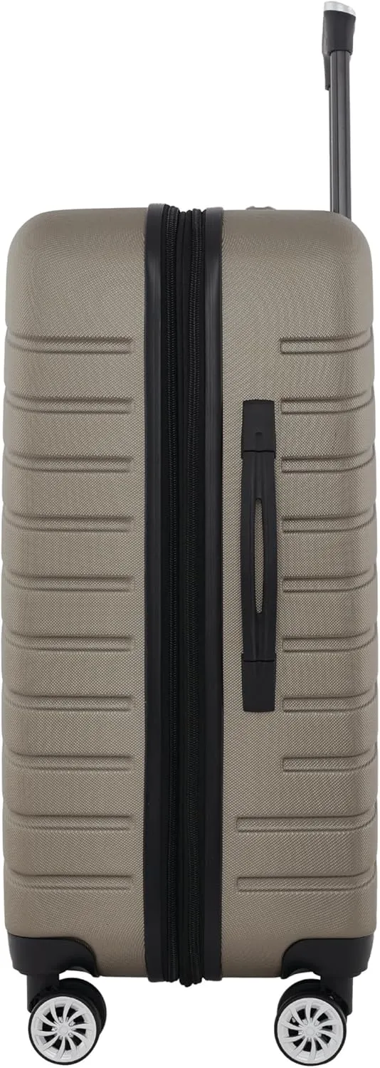 Wrangler Tahoe 3 Piece Spinner Luggage Set, Desert Taupe, 18.5 x 12 x 31.5 inches