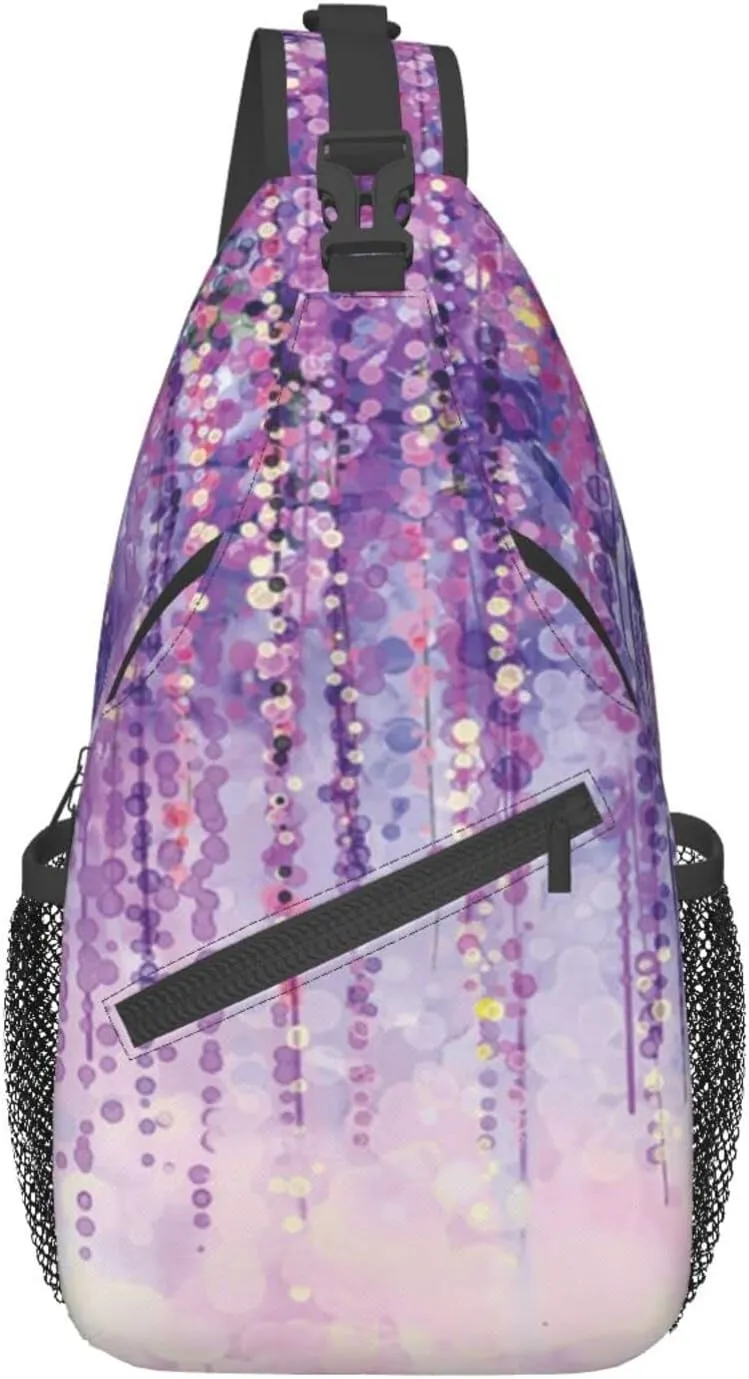 WURTON Floral Tree Print Trendy Casual Daypack Versatile Crossbody Backpack Shoulder Bag Fashionable Chest Bag, MC700