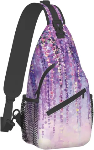 WURTON Floral Tree Print Trendy Casual Daypack Versatile Crossbody Backpack Shoulder Bag Fashionable Chest Bag, MC700