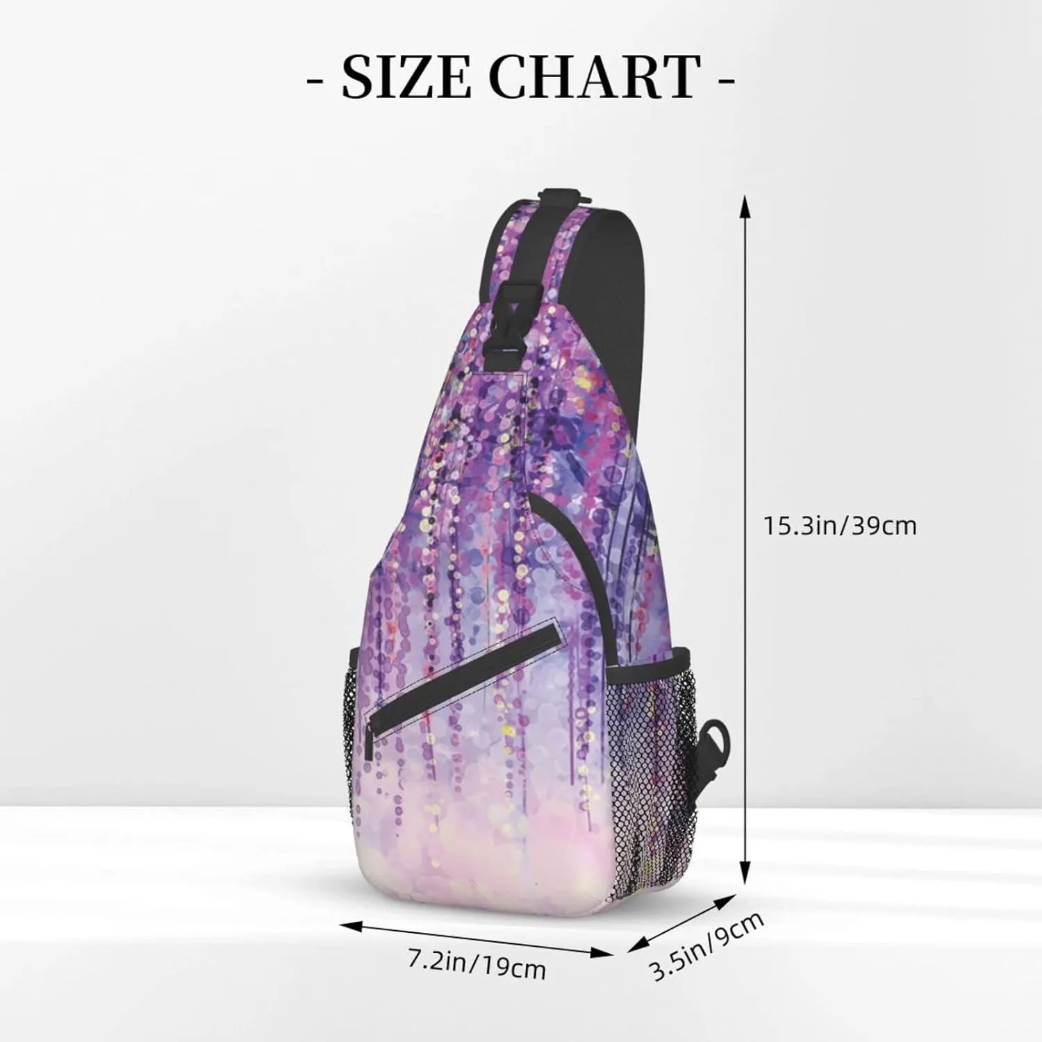 WURTON Floral Tree Print Trendy Casual Daypack Versatile Crossbody Backpack Shoulder Bag Fashionable Chest Bag, MC700