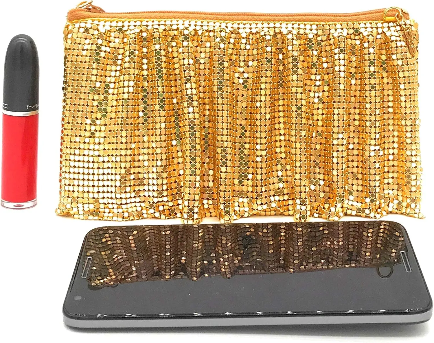 X-Small Women Evening Clutch Metal Mesh purse handbag with shoulder chain strap for Cocktail Party Prom Wedding