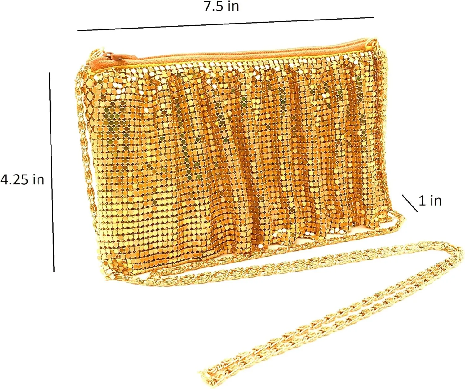 X-Small Women Evening Clutch Metal Mesh purse handbag with shoulder chain strap for Cocktail Party Prom Wedding