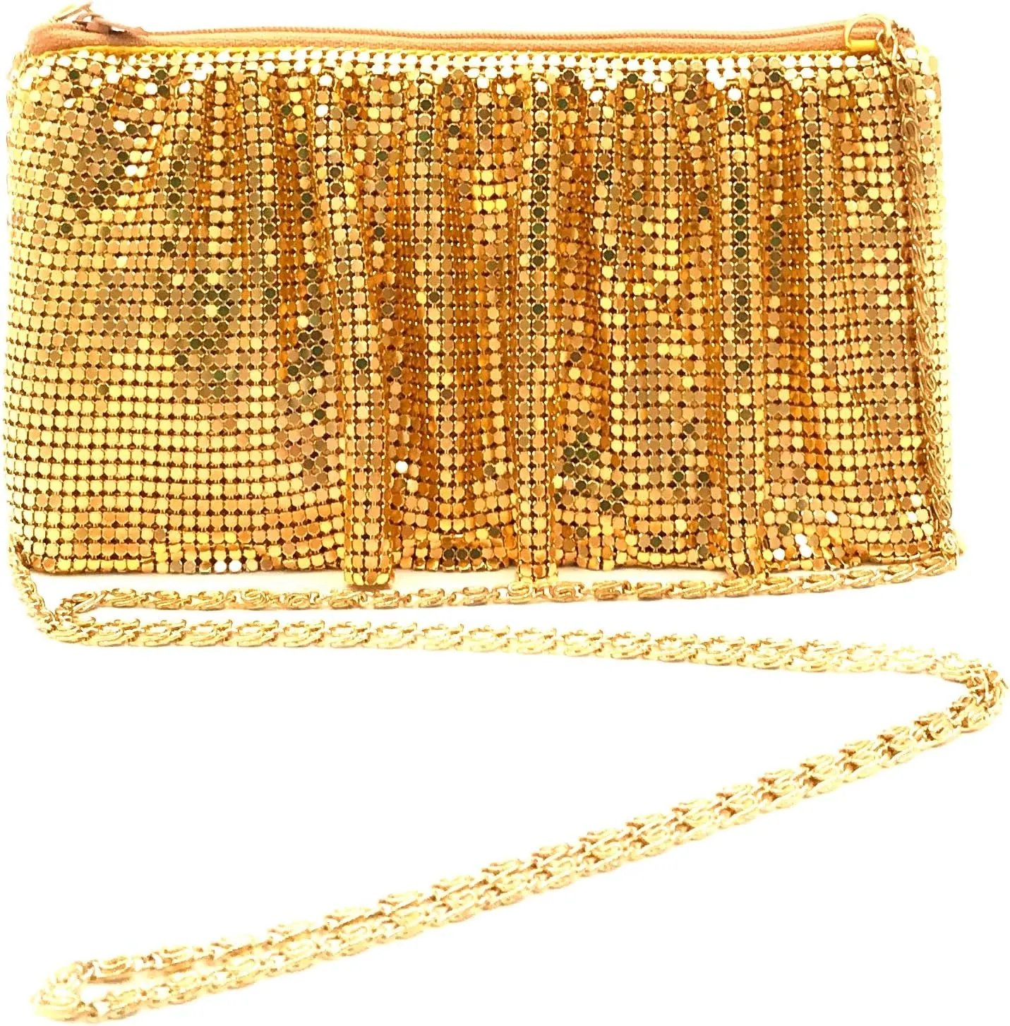 X-Small Women Evening Clutch Metal Mesh purse handbag with shoulder chain strap for Cocktail Party Prom Wedding