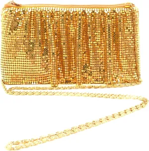 X-Small Women Evening Clutch Metal Mesh purse handbag with shoulder chain strap for Cocktail Party Prom Wedding