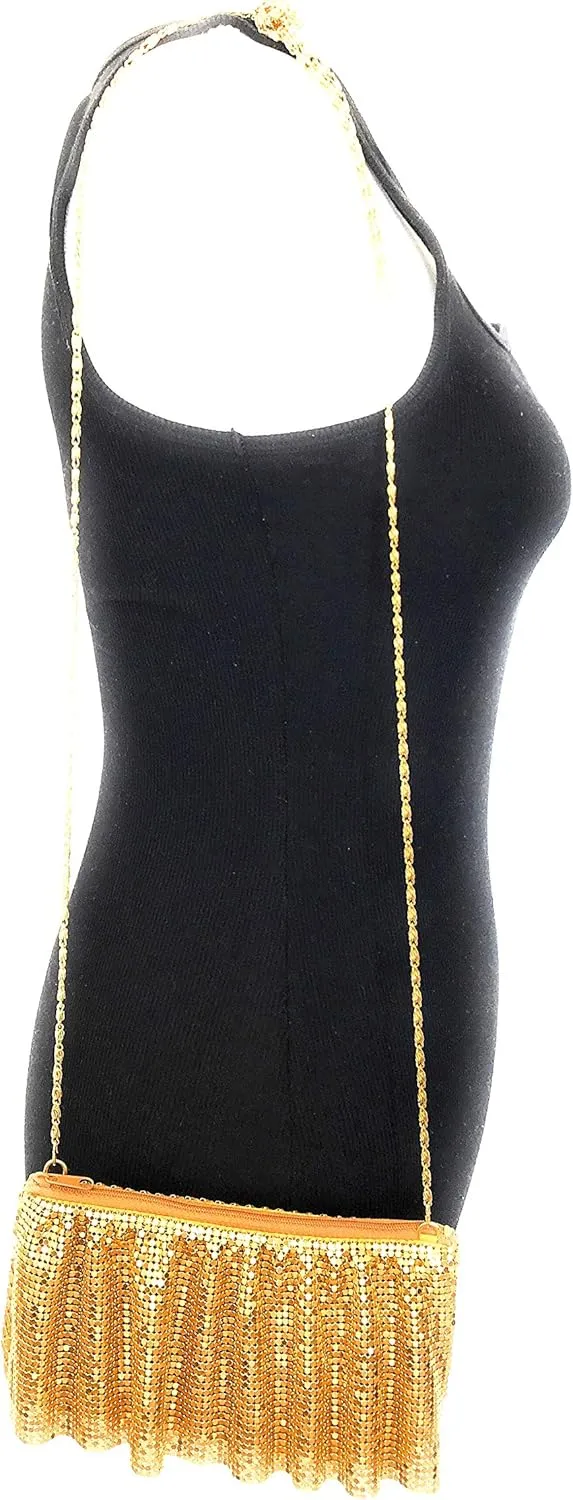 X-Small Women Evening Clutch Metal Mesh purse handbag with shoulder chain strap for Cocktail Party Prom Wedding