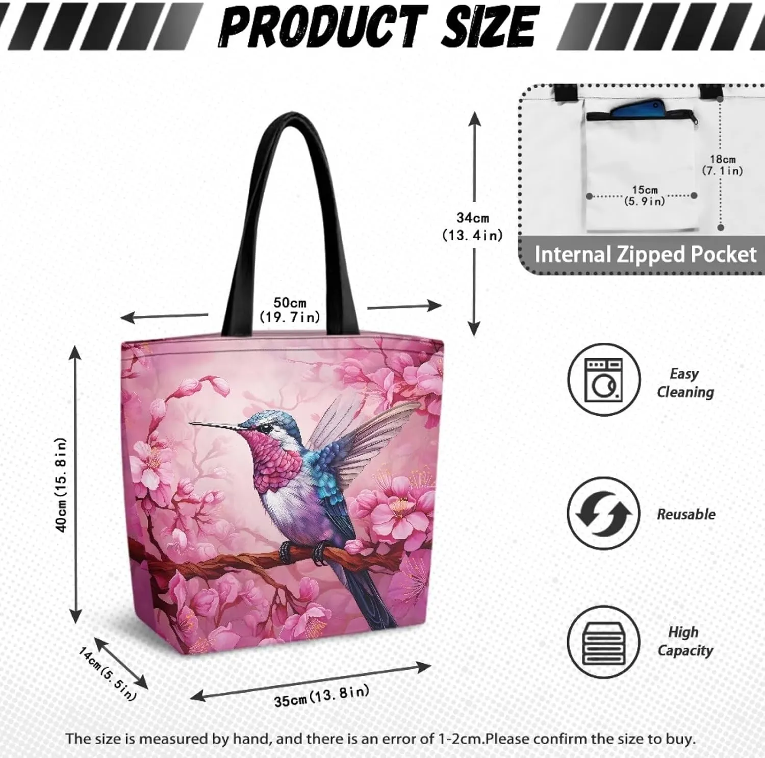 Xpyiqun Canvas Tote Bag for Women Aesthetic Cloth Bags Reusable Grocery Shopping Bag Large Shoulder Handbag