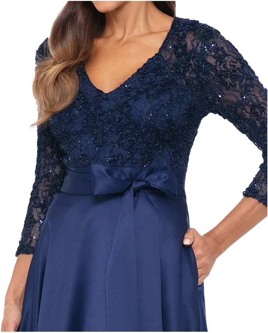 Xscape Womens Lace Long Evening Dress